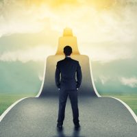 42457441 – businessman on the road to success in business 42457441 - businessman on the road to success in business